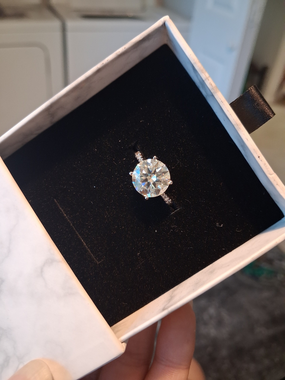 Classic Solitaire 5 Carat Round Cut Ring in Silver